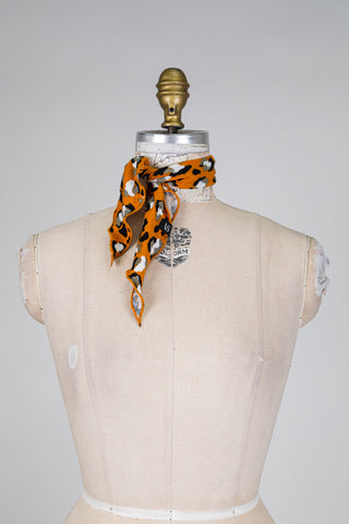 Foulard DANDY léopard jaune moutarde (TU)