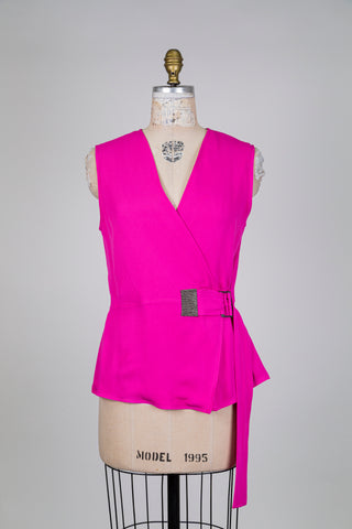 Haut portefeuille rose vibrant ceinturé (4)