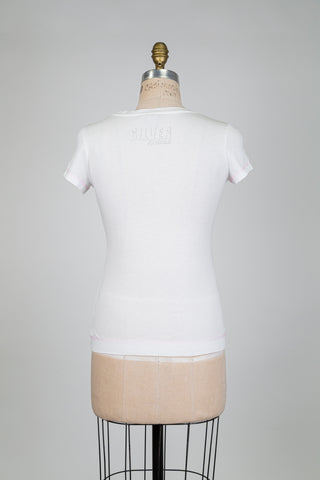 T-shirt blanc à imprimé californien rose (XS)