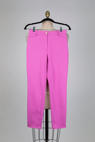 Pantalon rose façon denim (4)