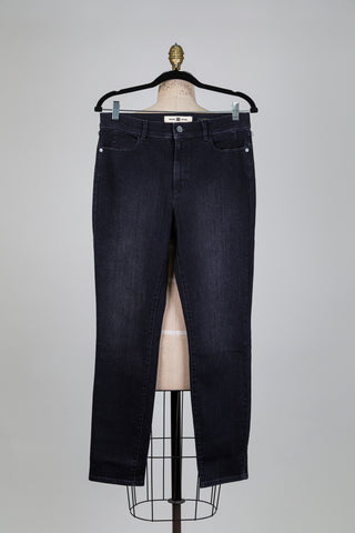 Black tapered-leg denim trousers (10)