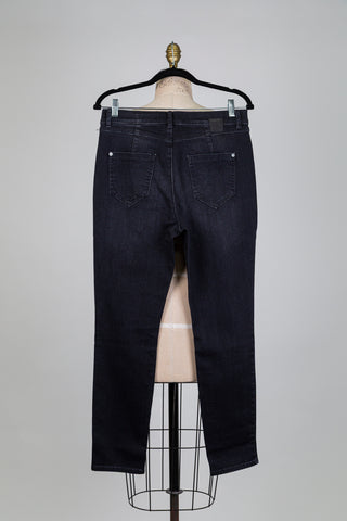 Black tapered-leg denim trousers (10)