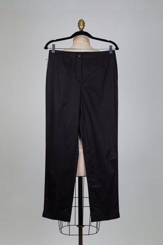 Light black glazed cotton trousers (4+8)