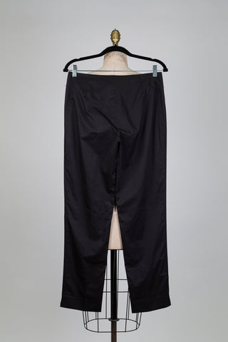 Light black glazed cotton trousers (4+8)