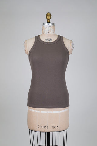 Camisole côtelée gris taupe (8)
