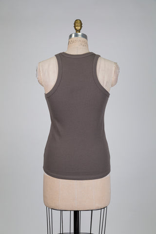 Camisole côtelée gris taupe (8)