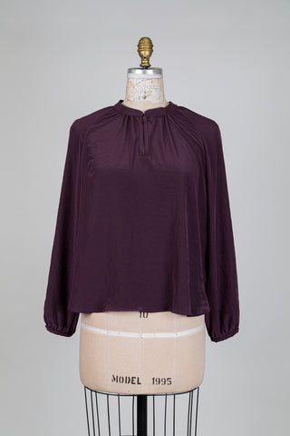 Blouse prune à manches bouffantes (4+12)