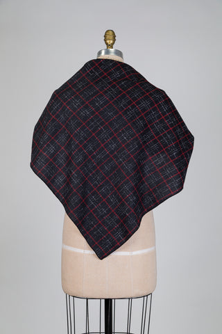 Red and black tartan shawl
