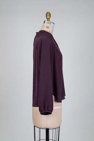 Blouse prune à manches bouffantes (4+12)