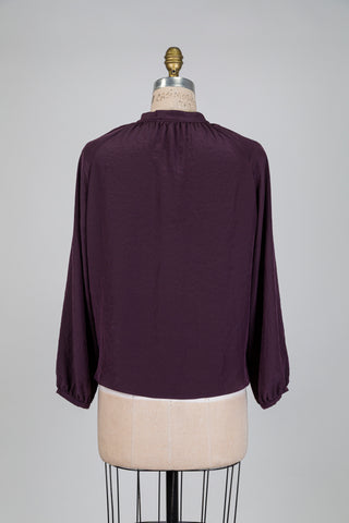 Blouse prune à manches bouffantes (4+12)