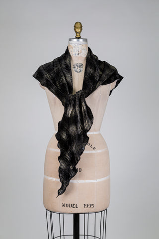 Châle velours noir tartan doré (TU)