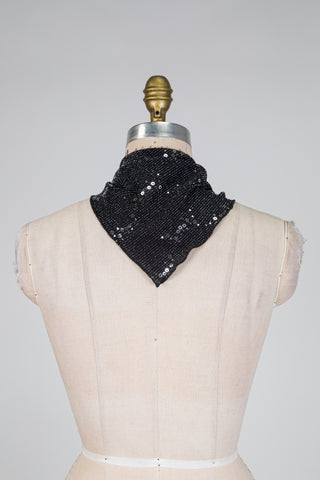 DANDY black scarf with silver sequins (One Size)