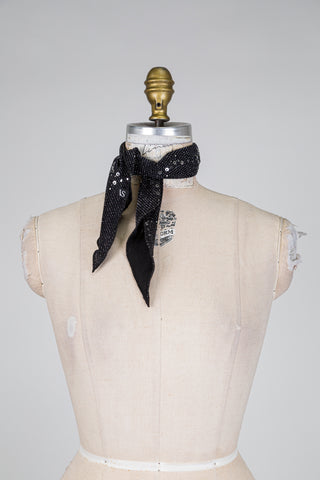 DANDY black scarf with silver sequins (One Size)