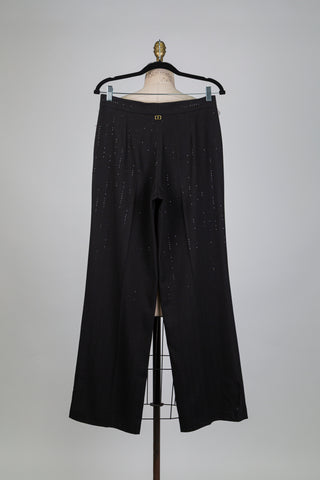 Micro-sequin striped tailored trousers (6+12)