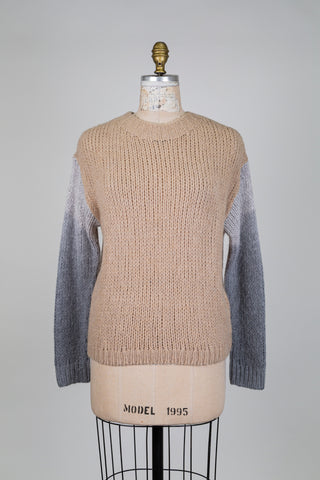 Chandail en tricot beige à manches ombrées (4-6-10)