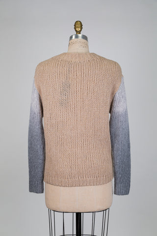 Chandail en tricot beige à manches ombrées (4-6-10)