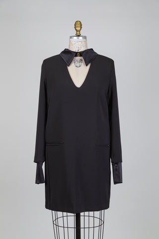 Shirt dress with satin details (US 8+10)