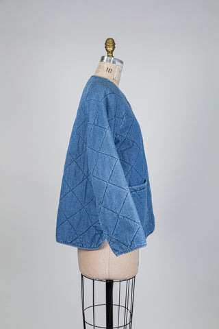 Veste matelassée bleu denim (S+)