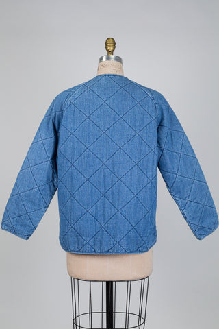 Veste matelassée bleu denim (S+)