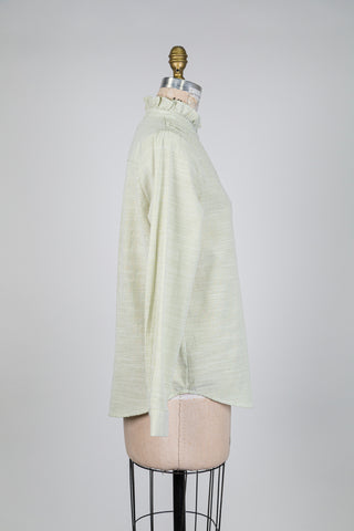 Chemisier à rayures vert et blanc (6)