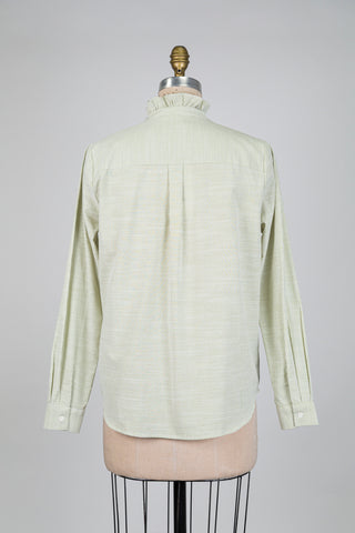 Chemisier à rayures vert et blanc (6)