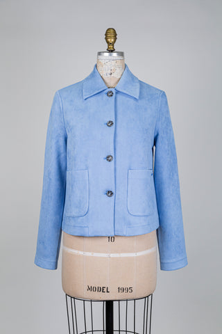 Veste bleu ciel effet suède (S)