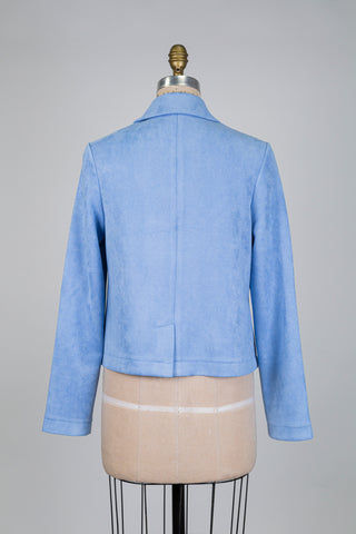 Veste bleu ciel effet suède (S)