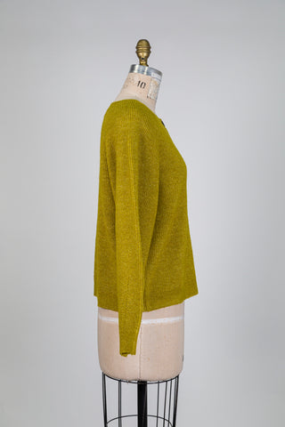 Cardigan en tricot vert chartreuse (S+)