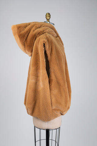Veste sans manches en fausse fourrure caramel (4 à 8)