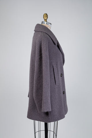 Oversized grey double-breasted coat (6+)