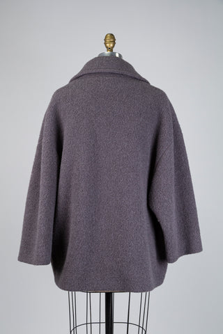 Oversized grey double-breasted coat (6+)