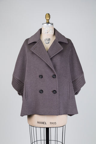 Pure virgin wool mineral grey cape (6+)