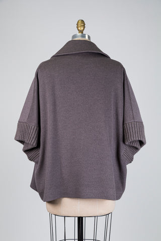 Pure virgin wool mineral grey cape (6+)