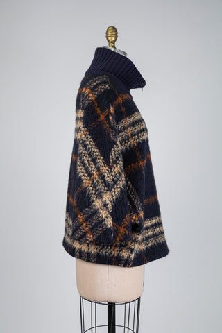 Navy blue Scottish tartan cape (6+)