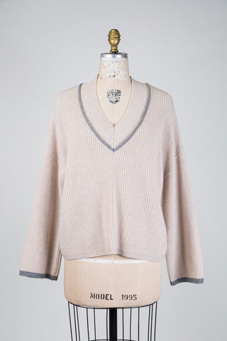 Chandail oversized en tricot beige (6+)
