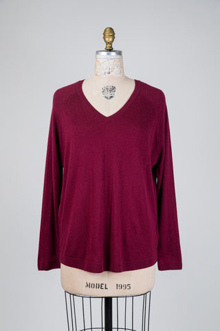Chandail bordeaux soie & cachemire (6+)
