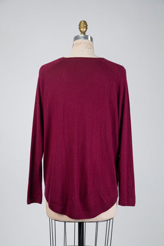 Chandail bordeaux soie & cachemire (6+)