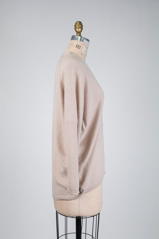 Cardigan boutonné en cachemire sable (6)