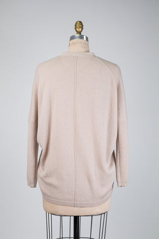 Cardigan boutonné en cachemire sable (6)
