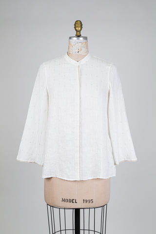 Cream blouse with embroidered stripes (6)