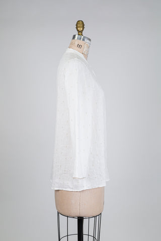 Cream blouse with embroidered stripes (6)