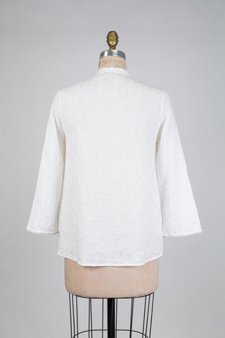 Cream blouse with embroidered stripes (6)