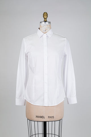 Chemisier blanc en coton cintré (6)