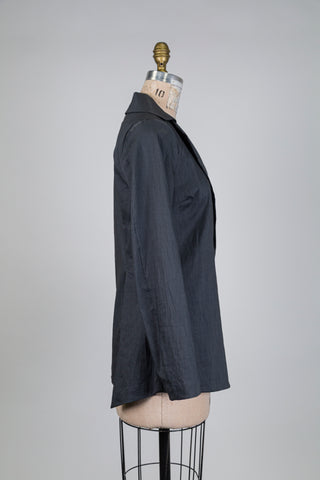 Blazer gris en lin techno à oeillets déco (XS à L)