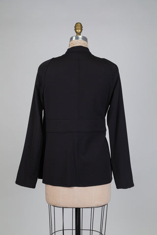 Flowy black jacket with "snap" belt (S)