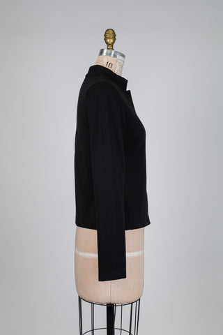 Veste noire à col mao (XS-S-M-L-XL)