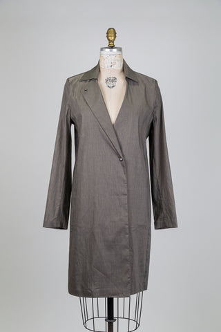 Concrete grey techno linen blazer jacket (L)