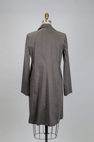 Concrete grey techno linen blazer jacket (L)