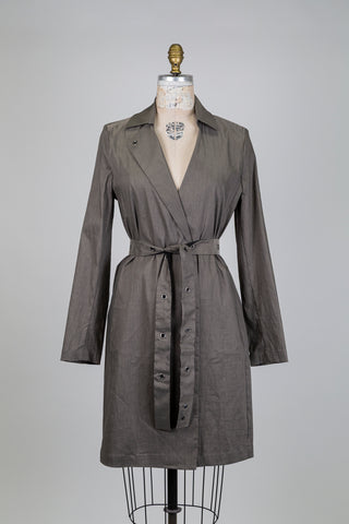 Concrete grey techno linen blazer jacket (L)