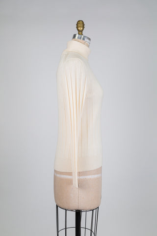 Cream yellow turtleneck sweater with vertical stripes (6)